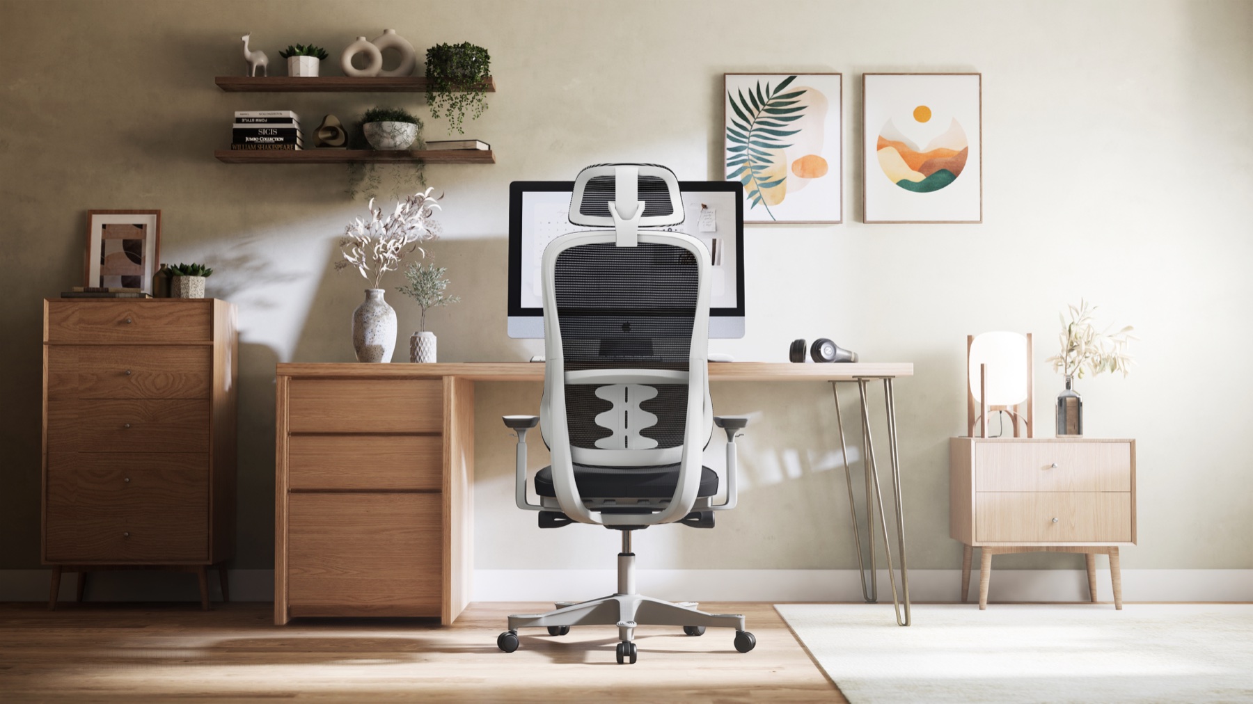 White Everything Chair in a home office